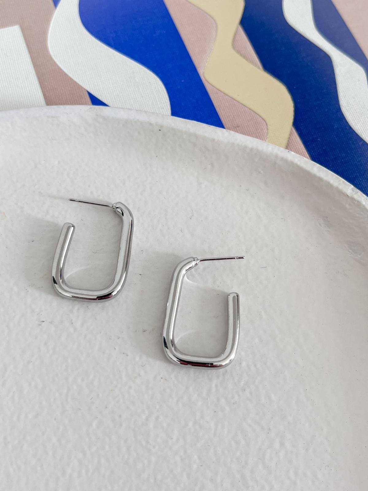 Rectangle hoop Silver