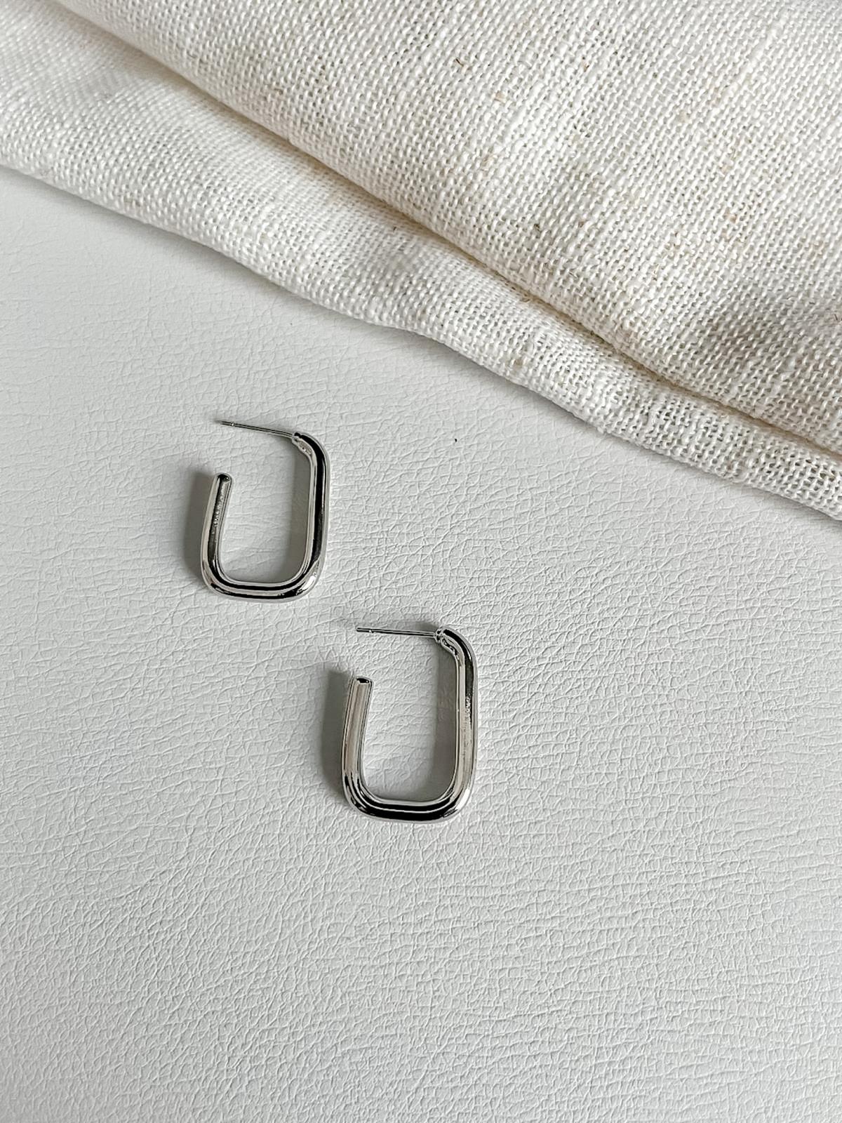 Rectangle hoop Silver